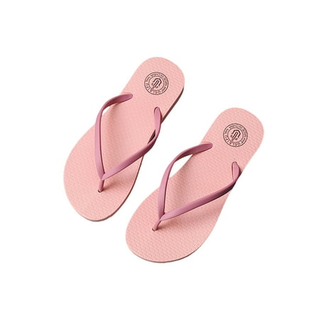 

Daeful Womens Flip Flops Summer Flat Sandals Slip On Thong Sandal Comfort Beach Slides Ladies Anti Skid Shoes Pink 4.5