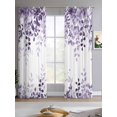 thumbnail image 2 of Purple Sheer Curtains 84 Inch Length 2 Panels Set for Living Room/Bedroom, Eucalyptus Leaves Kitchen Curtains with Grommet Semi-Sheer Curtains Drapes Voile Window Treatments 42"x84"x2, 2 of 7