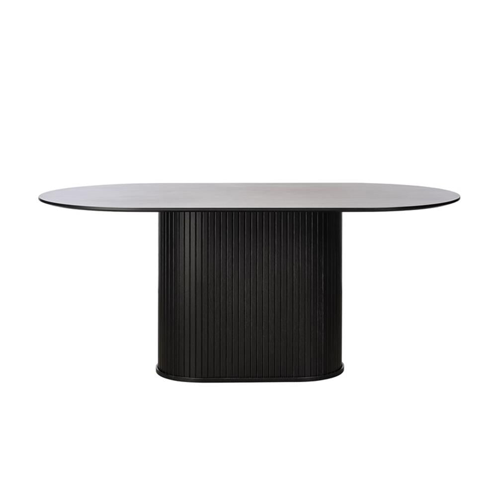 Unique Furniture Modern 71" Oval Dining Table in Black Oak