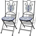 thumbnail image 5 of vidaXL Patio Furniture Blue and White Powder-coated iron and ceramic tile, 5 of 6