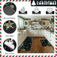 thumbnail image 4 of Merry Christmas Kitchen Mats Set of 2 Xmas Pine Branches Leaves Bells Snowflake Winter Christmas Decor Low-Profile Christmas Kitchen Rugs for Floor, 17x30 and 17x47 Inches, 4 of 6