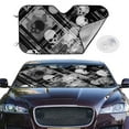 thumbnail image 2 of Balery Seamless Pattern With Skulls Windshield Sun Shade, Car Front Window Sunshade Cover ,Automotive Interior Portected Blocks Uv Rays For Car Pickup Truck Suv Accessories- Small, 2 of 7