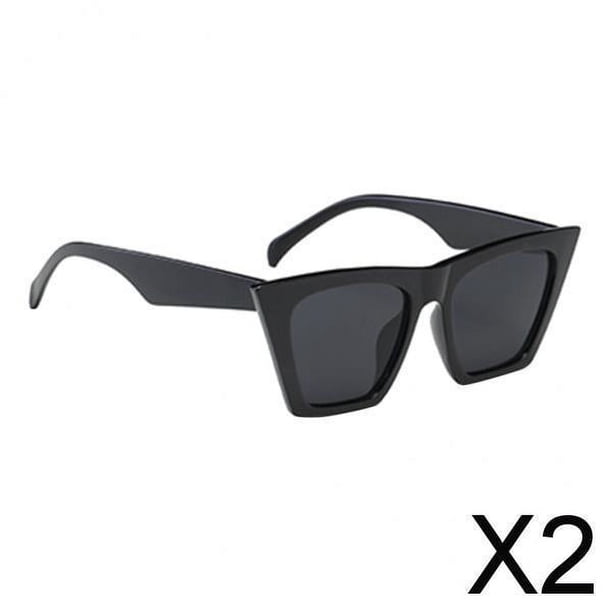 Paquete de 2 Gafas de sol Retro estilo Yinane UV400 color negro 2 piezas