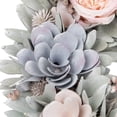 thumbnail image 5 of Northlight Roses and Thistle Wooden Artificial Floral Spring Wreath - 14", 5 of 8
