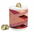 thumbnail image 1 of Abstract Piggy Bank, Abstract Art Style Geometric Theme Modern and Design Print, Ceramic Coin Bank Money Box for Cash Saving, 3.6" X 3.2", Coral Salmon Pale Pink, by Ambesonne, 1 of 4