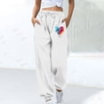 thumbnail image 2 of Fashion Sweatpants for Womens Plus Size Elastic Waist Heart-shaped Printed Sports Loose Casual Wide Leg Drawstring Pocket Sweatpants Long Pants Bleak Deal on Clearance!, 2 of 3
