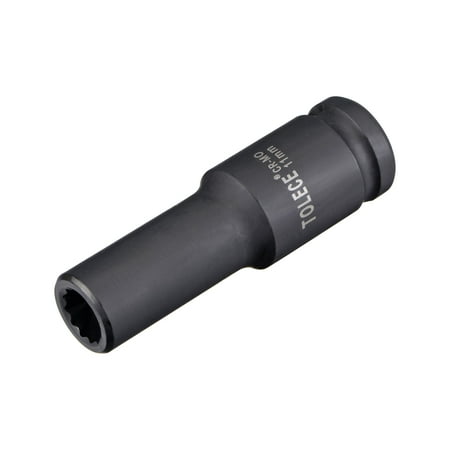 

1/2 Drive 11mm 12-Point Deep Impact Socket CR-MO Steel 78mm Length Metric Sizes