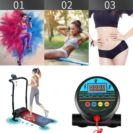 Folding Treadmill Electric Support Motorized Power Jogging Machine Running Fitness, 500W