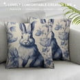 thumbnail image 3 of Nawypu  Blue and White Porcelain Pillow Covers Floral Chinoiserie Rabbit Pattern Farmhouse Decorative French Country Style Cushion Pillowcases for Bedroom Living Room Sofa, 3 of 5