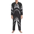 thumbnail image 3 of Sikiie Black And White Shark Mens Pajama Set, Soft Warm Long Sleeve Sleepwear, Cozy Button-Down Pjs for Men-Large, 3 of 7