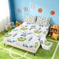 thumbnail image 2 of Manfei Boys Sports Bed Sheets, Golf Full Size Sheets, LightBlue Green White 4 Pieces(1 Flat Sheet, 1 Fitted Sheet and 2 Pillowcases), 2 of 6