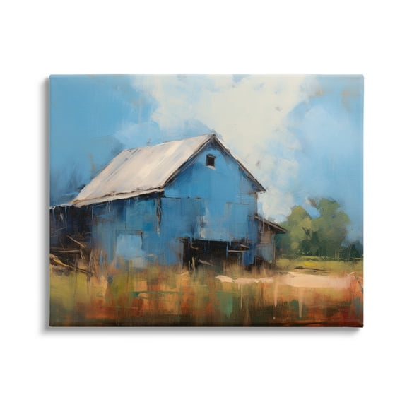Stupell Industries Modern Barn Painting Travel & Places Painting Gallery Wrapped Canvas Art Print Wall Art, 20 x 16