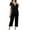 Black, variant on Chbgutlmr Summer 2 Piece Sets for Women Lace V Neck Short Sleeve Tshirts Capri Pants Loungewear Outfits