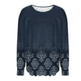 thumbnail image 6 of EchfiProm Womens Tops Y2k Blouse Long Sleeve Plus Size Navy Crew Neck Shirts for Ladies Oversized, 6 of 6