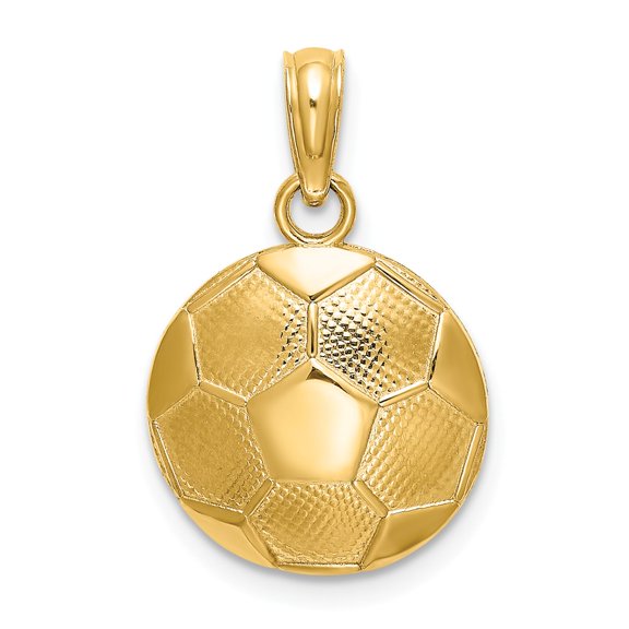 FB Jewels 14K Yellow Gold Soccer Ball Pendant