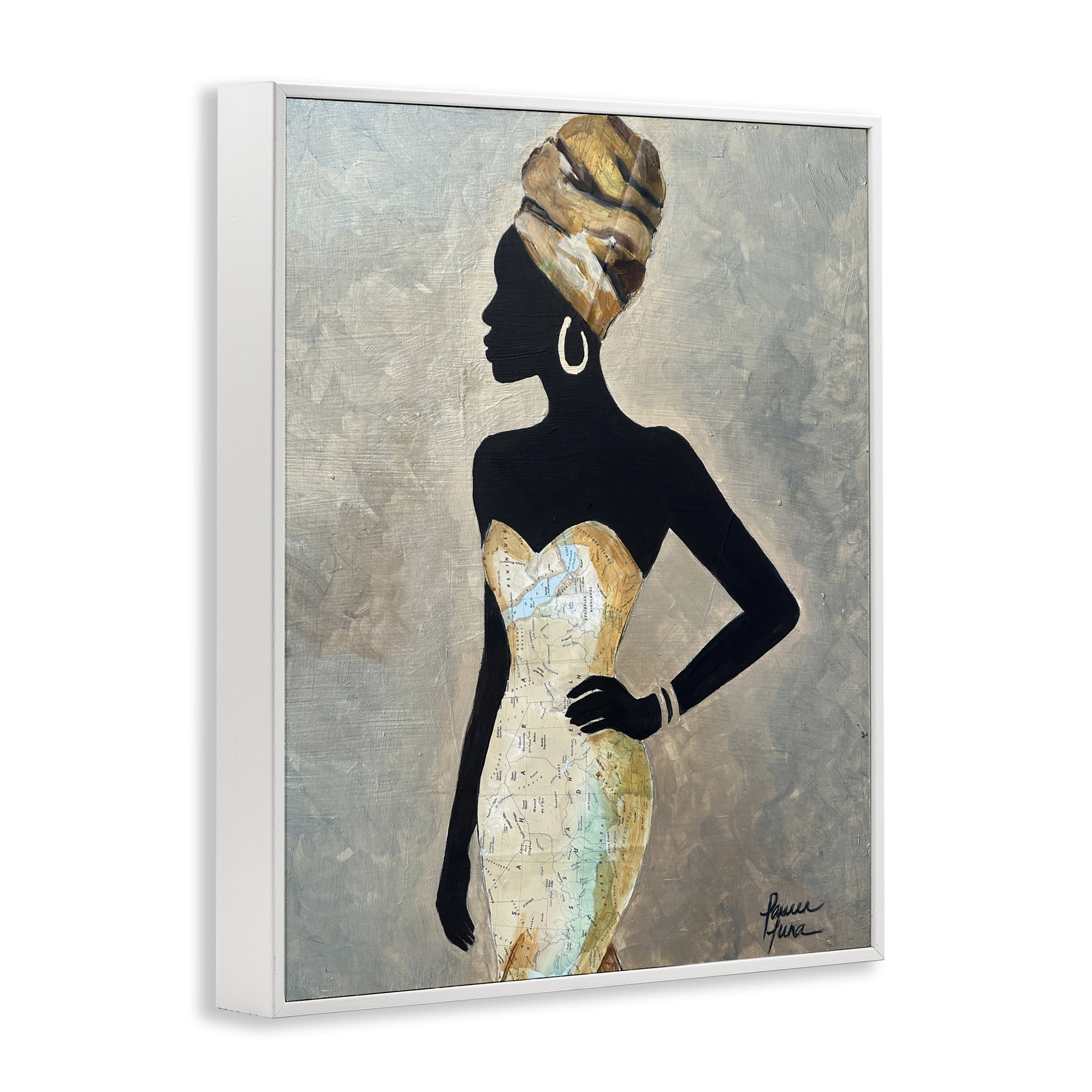 Stupell Industries Motherland Muse Fashion Portrait White Framed Giclee Art, design by Lauren Luna