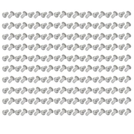 

500pcs M3 x 8mm Knurled Shank Round Head Aluminum Solid Rivet Silver Tone
