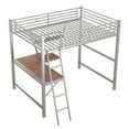 thumbnail image 6 of MODERNLUXE Metal Full Size Loft Bed with Desk and Shelf, Silver, 6 of 11