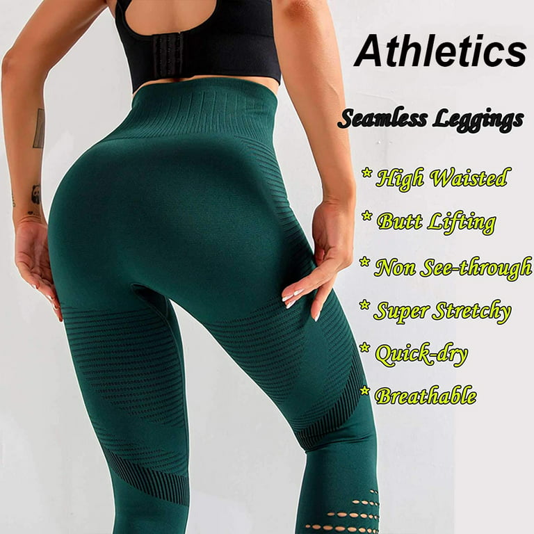 Ilfioreemio High Waisted Leggings for Women Workout Seamless Leggings Yoga  Pants Sweat Proof Tummy Control Tights 