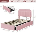 thumbnail image 2 of Twin Szie Upholstered Bed Frame with Storage Headboard,Teddy Fleece Platform Bed w/Channel Tufted Headboard &Wooden Slats Support,No Box Spring Needed, for Bedroom, 2 of 7