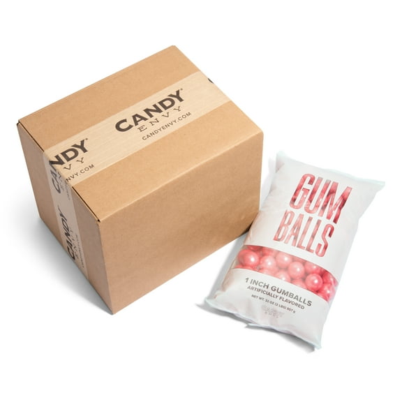 Candy Envy - Shimmer Pink 1 Inch Gumballs - 2lb Bag - 6 Bags with Approximately 113 Gumballs Per Bag - North American Made & Kosher Certified
