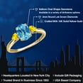 thumbnail image 2 of Gem Stone King 10K Yellow Gold Swiss Blue Topaz and Yellow Sapphire 3-Stone Ring for Women | 1.57 Cttw | Oval Checkerboard 8X6MM | Gemstone November Birthstone | Size 5, 2 of 6