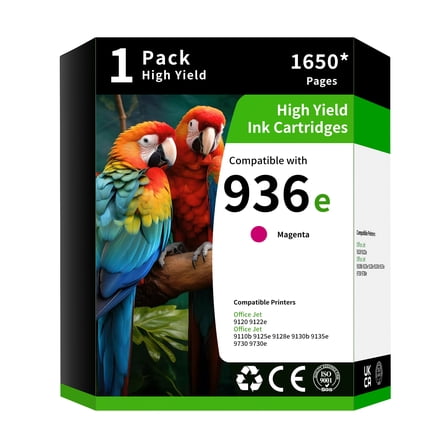 936e Ink Cartridge Combo Pack Compatible Replacement for HP 936e to Use with OfficeJet Pro 9110 9120 9130 9720 9730 9122 9125 9128 (1 Pack, Magenta)