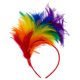 thumbnail image 1 of Tocado de plumas, tocado para mujer, tocado de boda, tocado de fiesta (colorido), 1 of 7