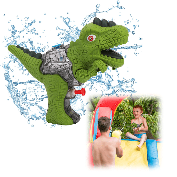 pistolas de agua para niños con diseño de dinosaurio, compactas, para fiestas de verano al aire libre (verde)