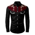 thumbnail image 4 of WhouRiu Boys Western Cowboy Style Graphic Shirt Fall Casual Long Sleeve Button Up Shirts 4-13 Years, 4 of 4