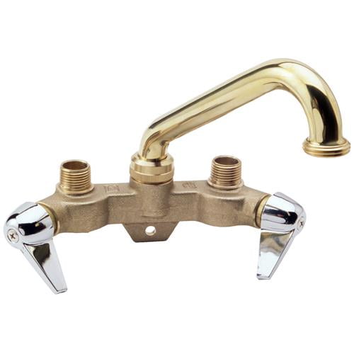 Belanger 7021 Wallmount Laundry Tub Faucet, Polished Brass Finish, 2