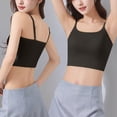 thumbnail image 3 of Xijirk Women Square Neck Thin Strap Camisole Integrated Chest Pad Short Cut Length for Outdoor Group Activities Friend Social Moments Daily Casual Outfits,Black,4XL, 3 of 6
