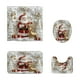 thumbnail image 2 of Juego de alfombra de baño y cortina de ducha con diseño de Papá Noel y renos | Alfombra de inodoro antideslizante en forma de U | Alfombra resistente al agua para la decoración del baño, 2 of 6