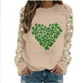 thumbnail image 2 of Cadancy St Patrick Shirts for Women Irish Shamrock Heart Graphic Long Sleeve Pullover Sweatshirts Crewneck Casual Loose Tops Fashion Funny Holiday Outfits, 2 of 5