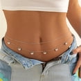 thumbnail image 2 of K-KED Sexy Double Women Butterfly Pendant Waist Chain Summer Beach Bikini Body Chain-_-Gold, 2 of 9