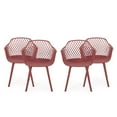 thumbnail image 1 of Christopher Knight Home Chaise de Salle à Manger d'Extérieur Delia (Ensemble de 4), Rouge, 1 of 4