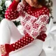 thumbnail image 2 of Nuevo suéter navideño para mujer, estampado de copos de nieve, manga larga, cuello redondo, tejido de punto, pulóver informal suave, jerséis de jacquard, jersey para mujer, 2 of 5