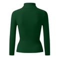 thumbnail image 6 of TrdSipl Women's Casual Slim Fitted Basic Top Knit Light Weight Turtle Neck Pullover Sweaters Winter Thermal Undershirts Dark Green L, 6 of 6