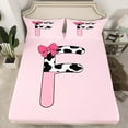 thumbnail image 2 of Erosebridal Letter Initial F Sheet Set Twin,Kawaii Bow Bedding Sets Twin Size,Microfiber Bed Sheets Twin,Cow Print Decor,3pcs, 2 of 7