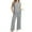 Gray, variant on CheerKidz Womens Solid Color V Neck Top and Pants Set Summer Vacation Travel Home Matching Two Piece Outfit