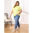 thumbnail image 2 of DARING DIVA Women's Plus Pointelle Knit Tops Casual Blouse 1X Yellow, 2 of 6