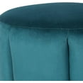 thumbnail image 5 of Joveco Round Velvet Ottoman, Modern Small Circle Upholstered Foot Rest, Vanity Pouf Stool for Dorm, Living Room, Couch, Bedroom, Blue, 5 of 7