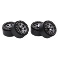 thumbnail image 3 of 1.9 Inch Beadlock Wheel Hub, RC Beadlock Wheel Rim Hub Aluminium Alloy Replacement 8 Round Hole 1.9 Inch Heavy Duty  for RC 1/10 Car for SCX10 90046 Black,Titanium Color, 3 of 7