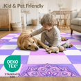 thumbnail image 4 of ODIKA 4'x6' Washable Area Rug Stain Resistant, Low Pile, Easy Care Purple Gingham Boho Charm Bold Checkerboard Grid Pink Checkered Refined for Dorm Room, Small Living, 4 of 7