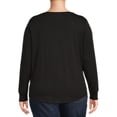 thumbnail image 3 of Terra & Sky Women's Plus Size V-Neck T-Shirt with Long Sleeves, 3 of 5