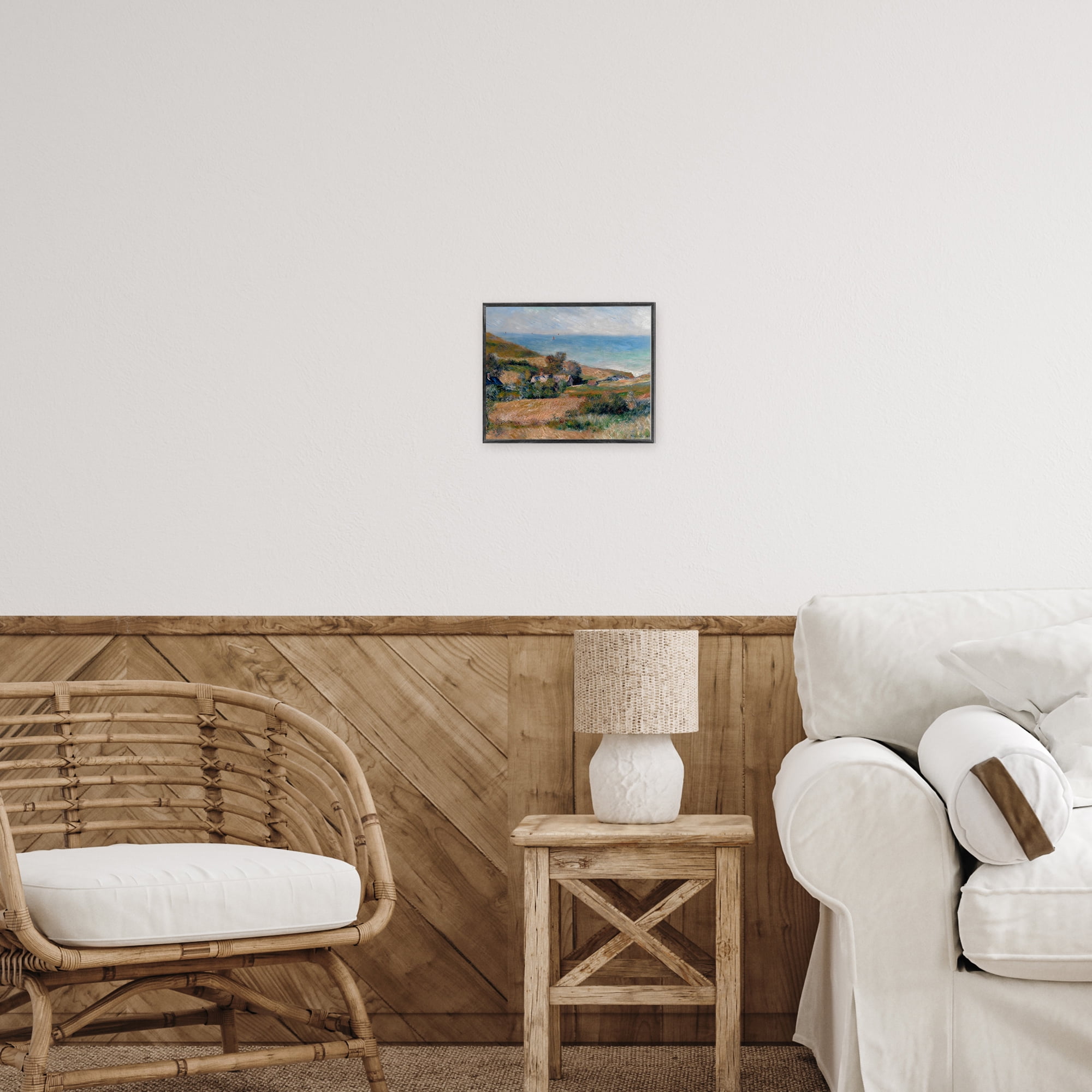View Of The Seacoast Renoir Gray Framed Giclee Art, design by Pierre-Auguste Renoir