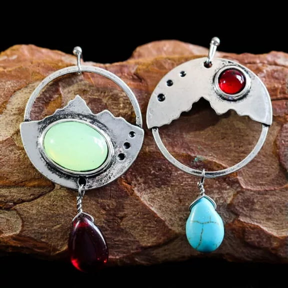 QQTDFG Vintage 925 Silver Ear Hook Boho Earrings Women Drop Dangle Wedding Jewelry Gift-#6