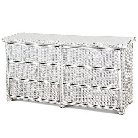White Wicker 6 Drawer Dresser White Wicker 6 Drawer Dresser