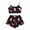 Red, variant on Tiweut Womens' Leisure Pajamas Sets for Christmas Santa Hat Print Slip Crop Top and Shorts Set Sleepwear Set,Red,L