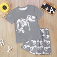 thumbnail image 2 of NOLDARES Infant Baby Boy Outfits 2 Pieces Crewneck Short Sleeve T-Shirt Tee Pattern Casual Pocket Shorts Toddler Clothes(Grey,6-7Y), 2 of 6